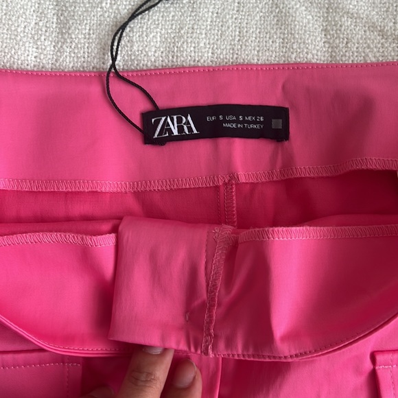 Zara satin‎ mini skirt Barbie pink - Picture 5 of 6
